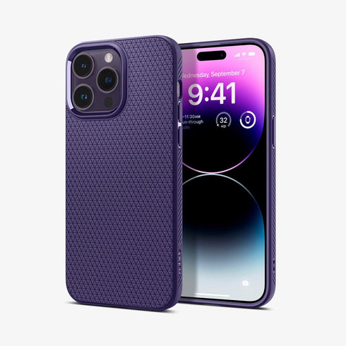 ACS04813 - iPhone 14 Pro Max Case Liquid Air in matte black showing the back
